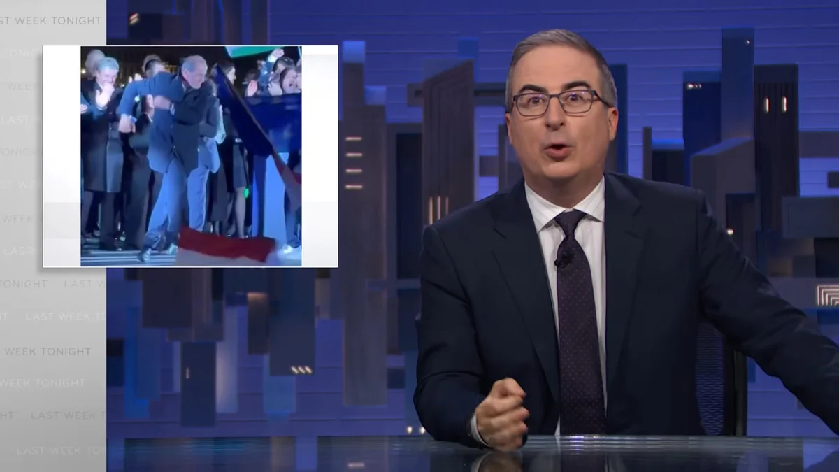 John Oliver with a clip of the Hungarian election celebrations on Last Week Tonight