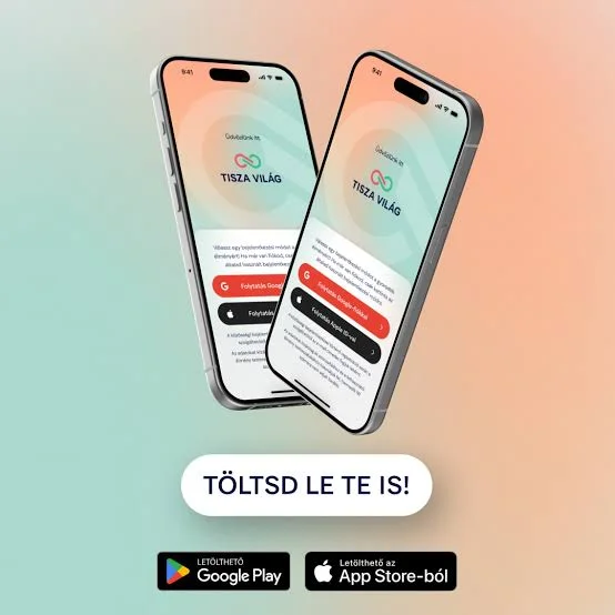 Tisza Világ application shown on two phones